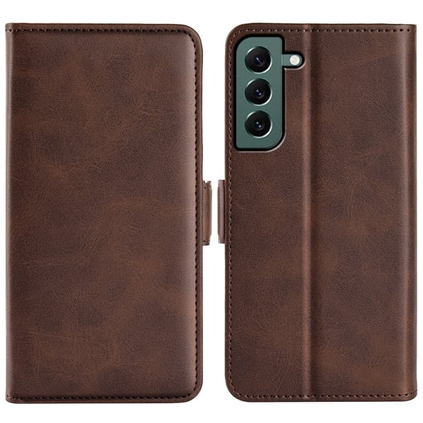 SKALO Samsung S23 Plus Premium Wallet Flip Cover - Brun