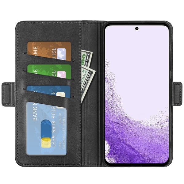 SKALO Samsung S23 Premium Wallet Flip Cover - Sort