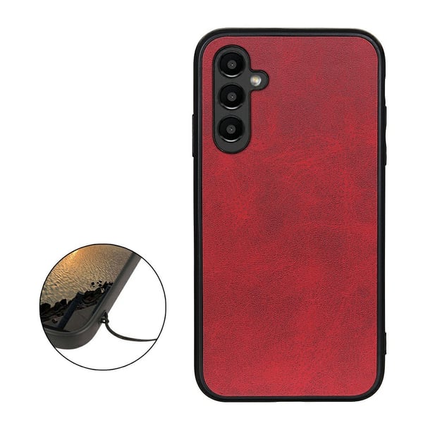 SKALO Samsung A14 4G/5G PU-læder Hybrid Cover - Rød