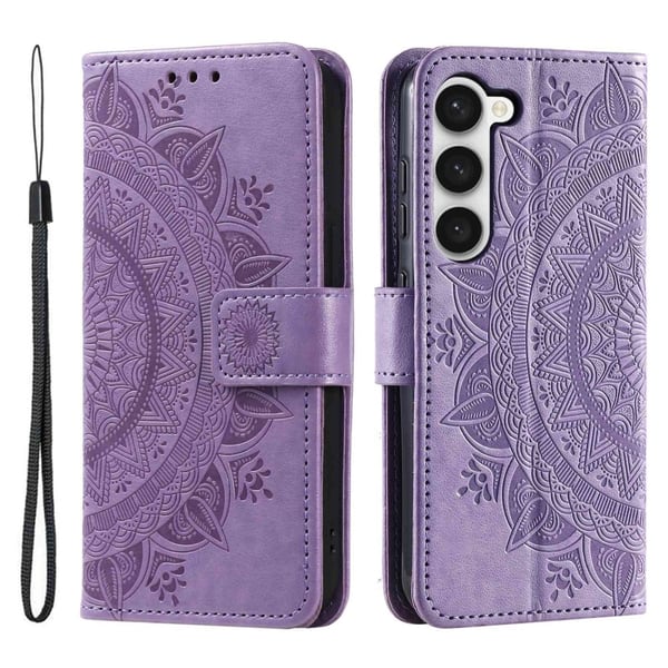 SKALO Samsung S23 Plus Mandala Flip Cover - Lilla