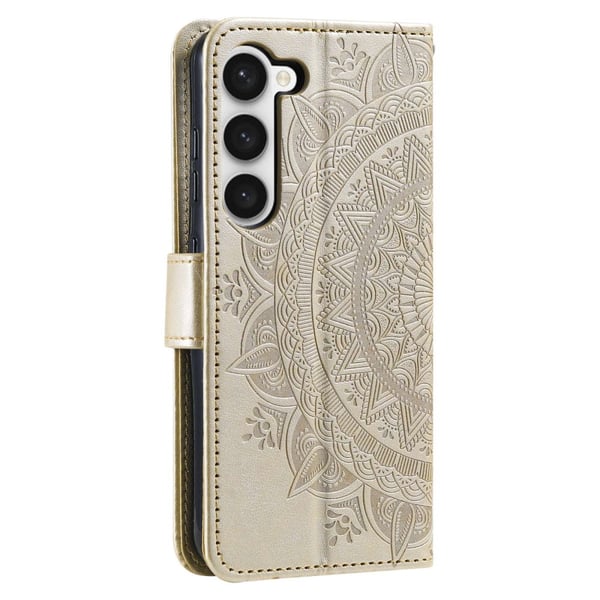 SKALO Samsung S23 Plus Mandala Flip Cover - Guld