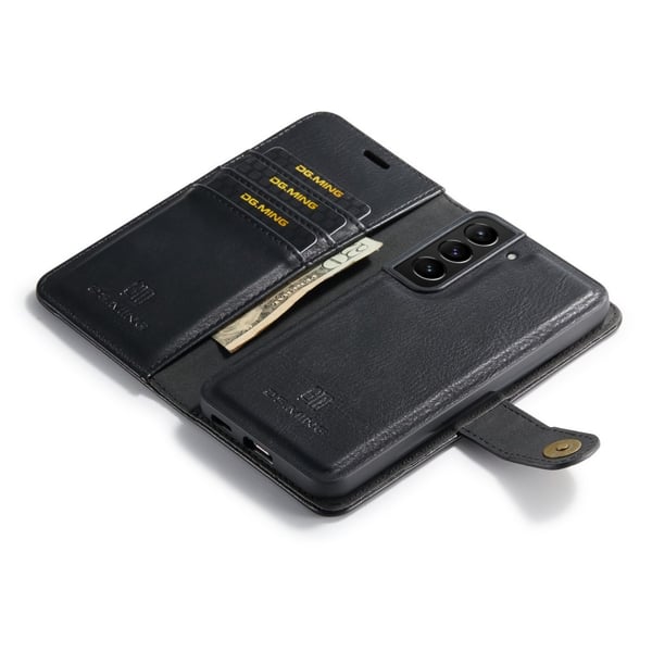 DG MING Samsung S23 2-in-1 magneetti lompakkokotelo - Musta