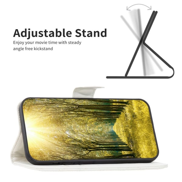 SKALO Samsung A54 5G BINFEN COLOR Tikattu Lompakko - Valkoinen