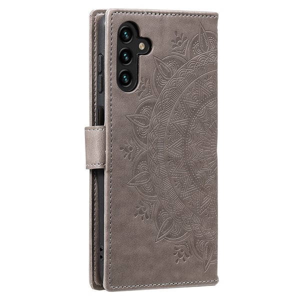SKALO Samsung A54 5G Mandala lompakkokotelo - Harmaa