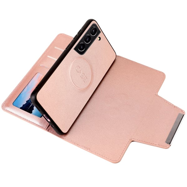 SKALO Samsung S23 DOLIZMA 2 i 1 magnetisk pungetui - Rosa guld