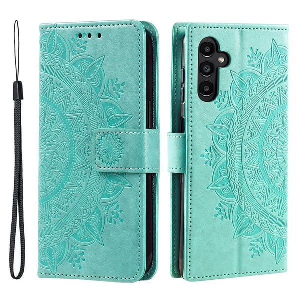 SKALO Samsung A34 5G Mandala Flip Cover - Turkis SKALO Samsung A34 5G Mandala Flip Cover - Turkis