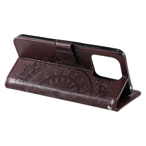 SKALO Xiaomi 13 Pro 5G Mandala Flip Cover - Brun