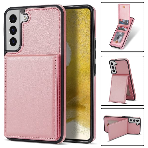 SKALO Samsung S23 PU-læder Cover med Pung - Rosa guld