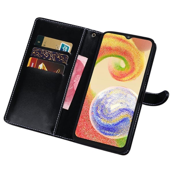SKALO Samsung A54 5G Krokodille Flip Cover m. pung i PU-læder - Sort