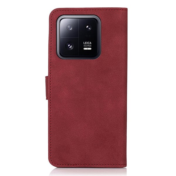 SKALO Xiaomi 13 5G KHAZNEH Pungetui i PU-læder - Rød