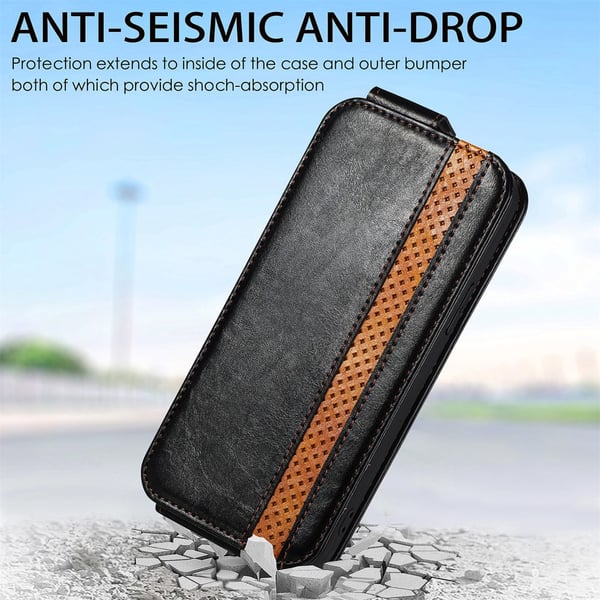 SKALO Samsung A14 4G/5G CASENEO Vertical Flip Cover - Sort