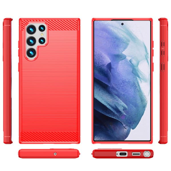 SKALO Samsung S23 Ultra Armor Carbon Stødsikker TPU-cover