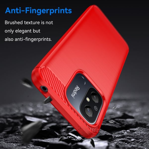 SKALO Xiaomi Redmi 12C 4G Armor Carbon Stødsikker TPU-cover