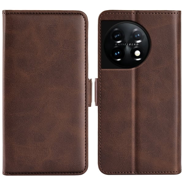 SKALO OnePlus 11 5G Premium Wallet Lompakkokotelo - Ruskea