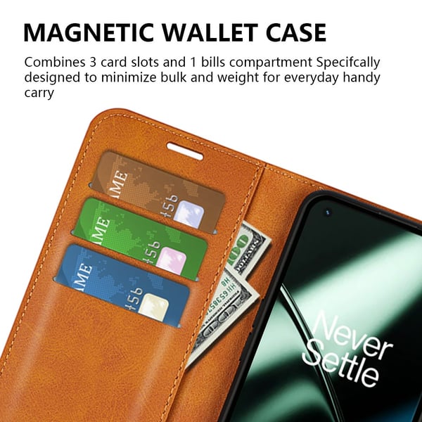 SKALO OnePlus 11 5G Lompakkokotelo PU-nahkaa - Punainen