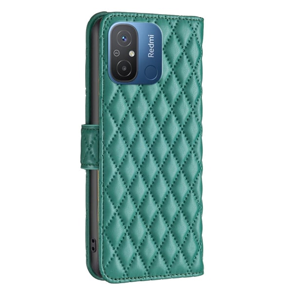 SKALO Xiaomi Redmi 12C 4G BINFEN COLOR Tikattu Lompakko - Vihreä