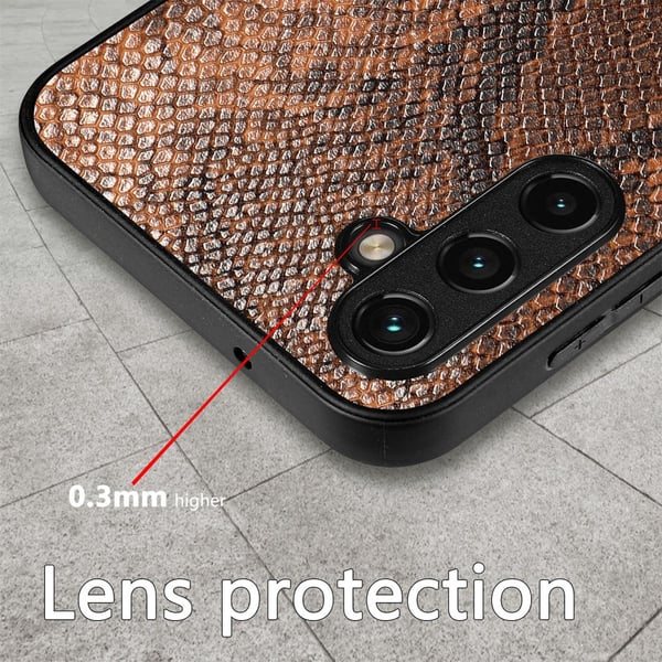 SKALO Samsung A54 5G Snakeskin PU-læder Hybrid Cover - Grå