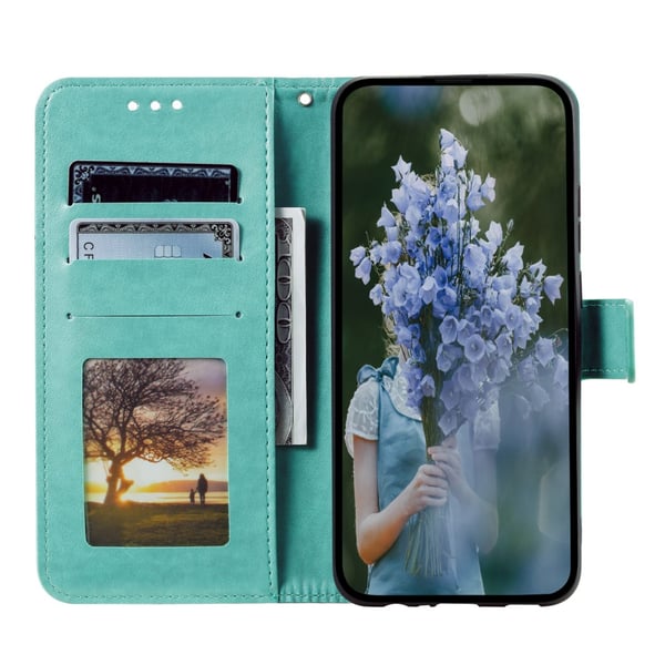 SKALO Xiaomi Redmi 12C 4G Mandala Flip Cover - Turkis