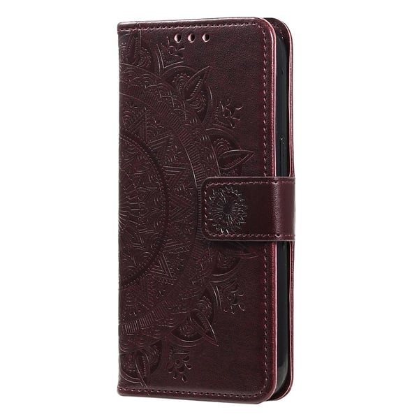 SKALO Xiaomi Redmi 12C 4G Mandala Flip Cover - Brun