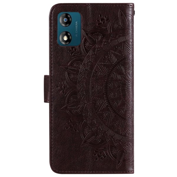 SKALO Motorola Moto E13 4G Mandala Flip Cover - Brun