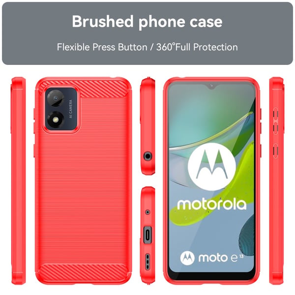 SKALO Motorola Moto E13 4G Armor Carbon Stødsikker TPU-cover