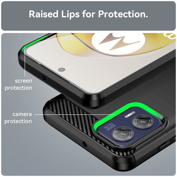 SKALO Motorola Moto G73 5G Armor Carbon Stødsikker TPU-cover