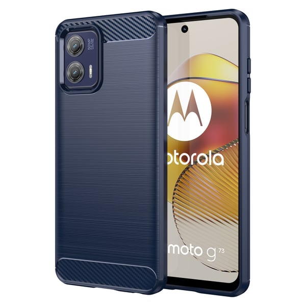 SKALO Motorola Moto G73 5G Armor Carbon Stöttåligt TPU-skal