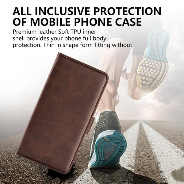 SKALO Xiaomi 13 5G Premium Wallet Flip Cover - Brun