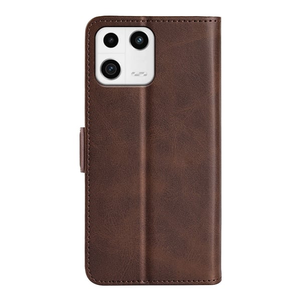 SKALO Xiaomi 13 5G Premium Wallet Flip Cover - Brun