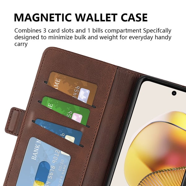 SKALO Motorola Moto G73 5G Premium Wallet Flip Cover - Sort