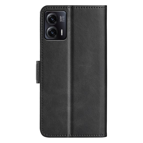 SKALO Motorola Moto G73 5G Premium Wallet Flip Cover - Sort