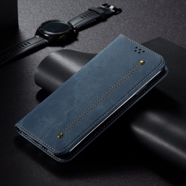 SKALO Samsung A34 5G Jeans Flip Cover - Blå