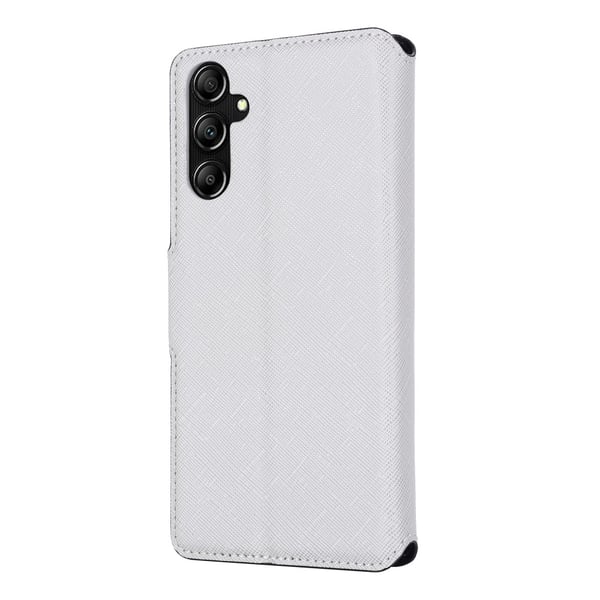 SKALO Samsung A14 4G/5G MUXMA Saffiano PU-læder Pungetui - Hvid