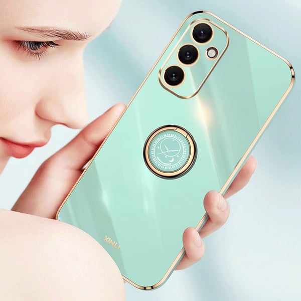 SKALO Samsung A34 5G XINLI TPU Cover med ring - Turkis