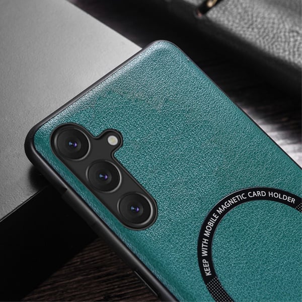 SKALO Samsung A54 5G PU læder hybrid magnetisk ring Cover - Sort