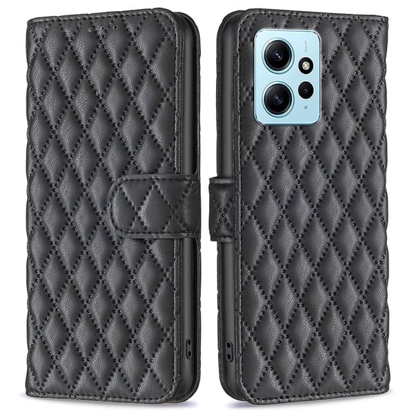 SKALO Xiaomi Redmi Note 12 4G BINFEN COLOR Quiltet Pung - Sort