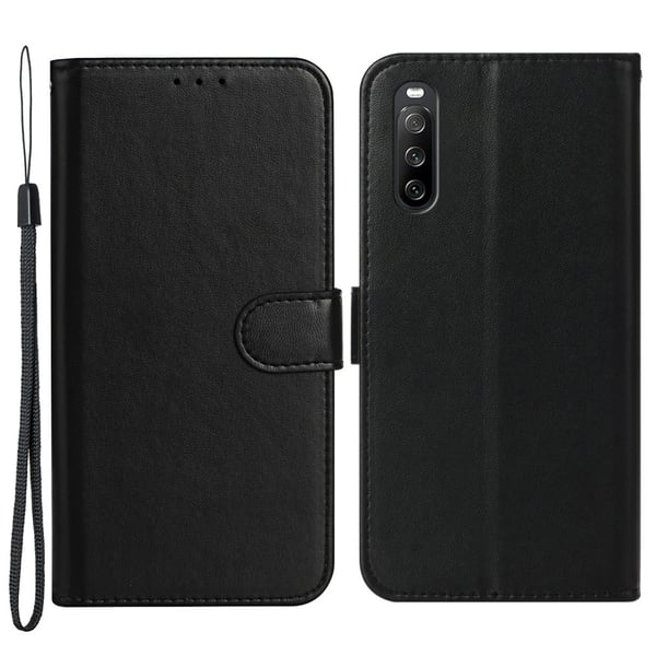 SKALO Sony Xperia 10 V Flip Cover m. pung i PU-læder - Sort SKALO Sony Xperia 10 V Flip Cover m. pung i PU-læder - Sort
