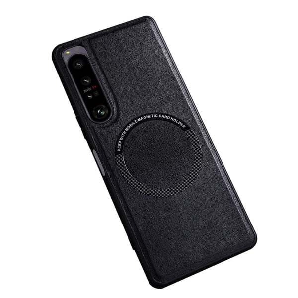 SKALO Sony Xperia 10 V PU læder hybrid magnetisk ring Cover - Sort