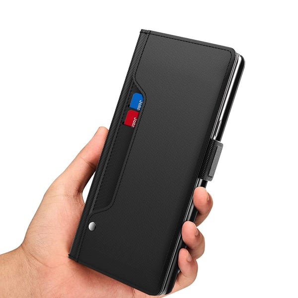SKALO Motorola Edge 40 Pro 5G Kortholder Mirror Flip Cover - Sort