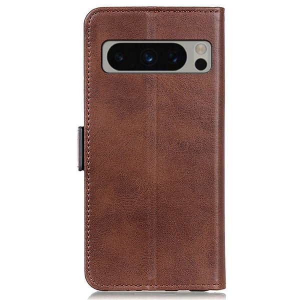 SKALO Google Pixel 8 Pro Premium Wallet Flip Cover - Brun