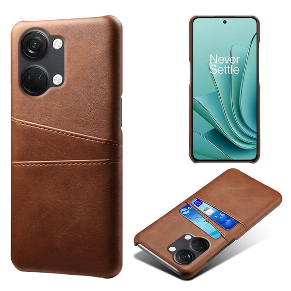 SKALO OnePlus Nord 3 5G / Ace 2V PU-læder Kortholder Cover - Brun