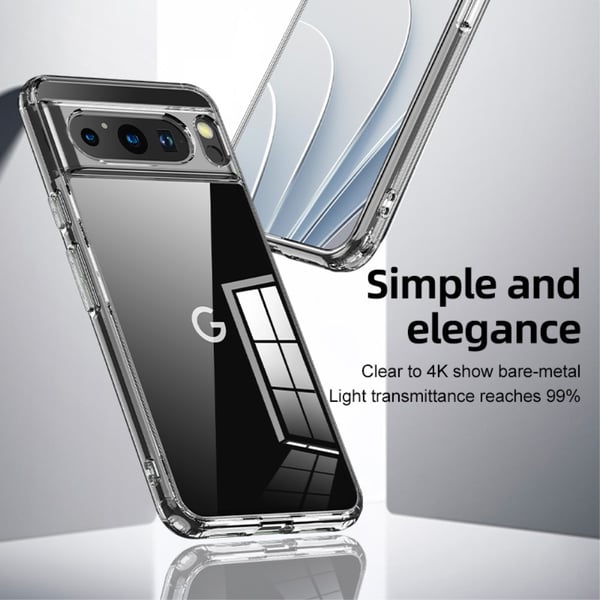 SKALO Google Pixel 8 Pro TPU Clear Hybrid Cover - Gennemsigtig