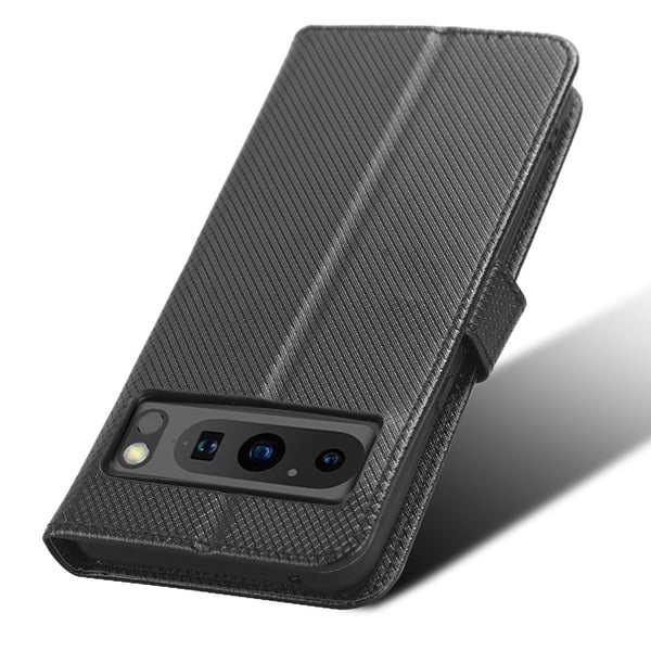 SKALO Google Pixel 8 Pro Premium Mini Rhombus Wallet Flip Cover - Sort