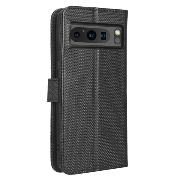 SKALO Google Pixel 8 Pro Premium Mini Rhombus Wallet Flip Cover - Sort