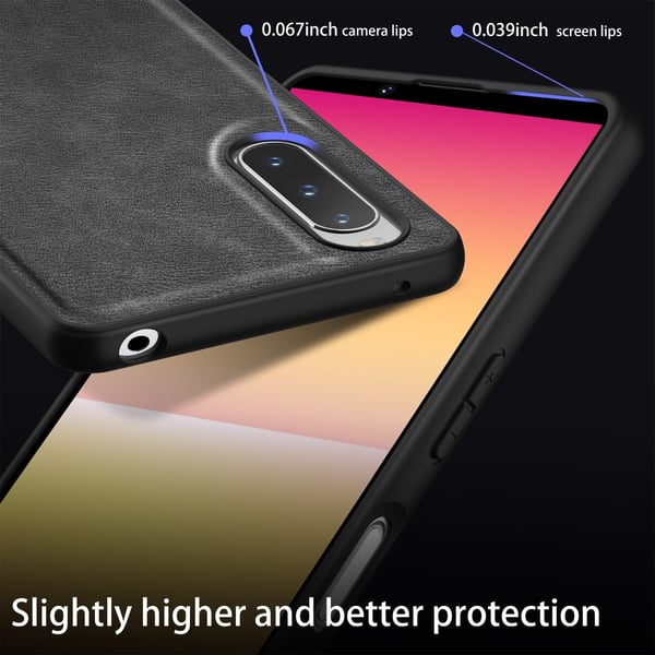 SKALO Sony Xperia 10 V PU-læder Hybrid Cover - Sort
