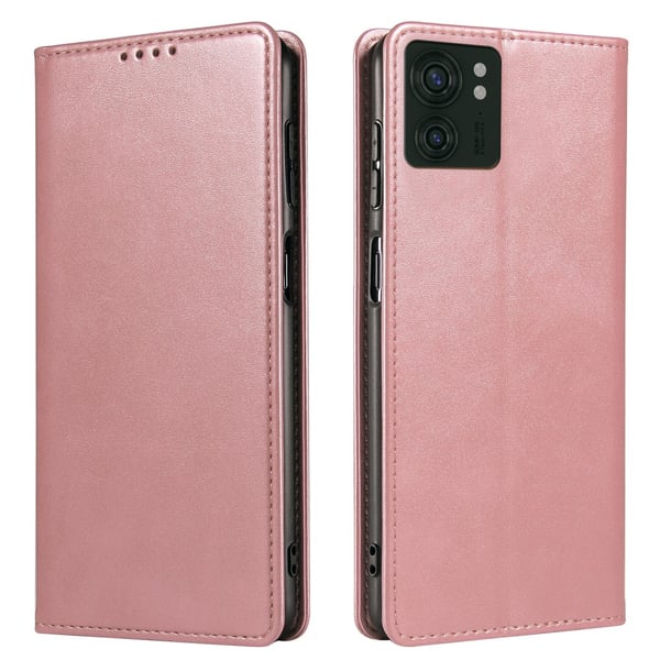 SKALO Motorola Edge 40 5G Premium Wallet Lompakkokotelo - Ruusukulta