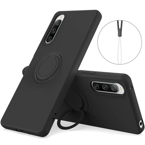 SKALO Sony Xperia 10 V Ultraohut silikonikuori rengas - Musta