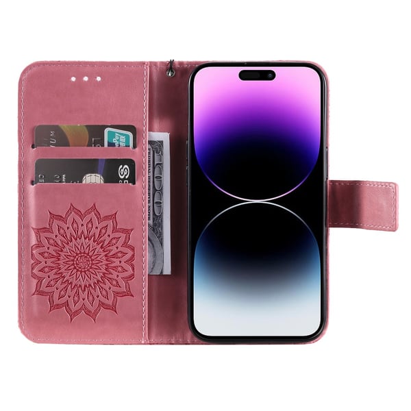 SKALO iPhone 15 Pro Max Mandala Flip Cover - Pink