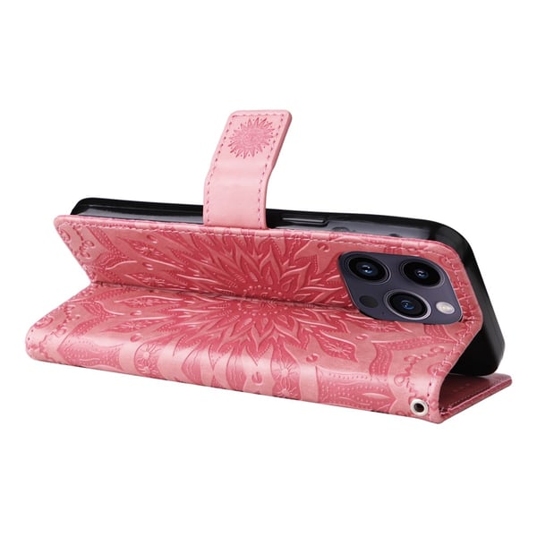 SKALO iPhone 15 Pro Max Mandala Flip Cover - Pink