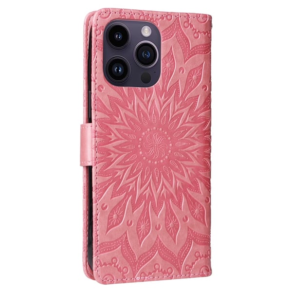 SKALO iPhone 15 Pro Max Mandala Flip Cover - Pink